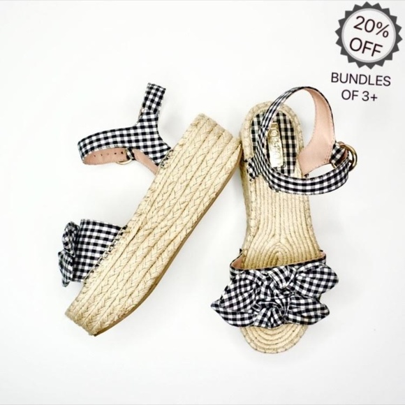 Topshop Shoes - Topshop | Gingham Espadrilles Black & White | 8.5